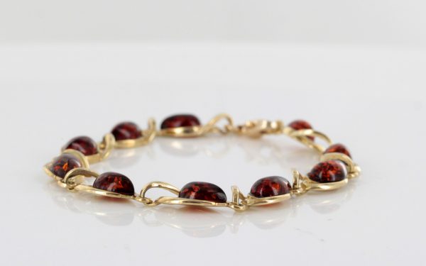 ITALIAN HANDMADE GERMAN BALTIC AMBER BRACELET IN 9CT GOLD GBR019-RRP£800!!!