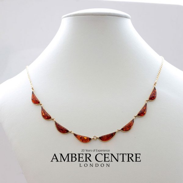 Italian Handmade German Baltic Amber Necklace in 9ct Gold- GN0028 RRP£600!!!