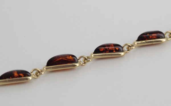 ITALIAN HANDMADE GERMAN BALTIC AMBER BRACELET IN 9CT solid GOLD GBR053-RRP£525!!!