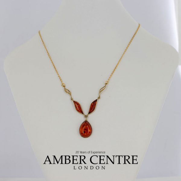 Italian Handmade German Baltic Amber Necklace in 9ct solid Gold- GN0029 RRP£575!!!