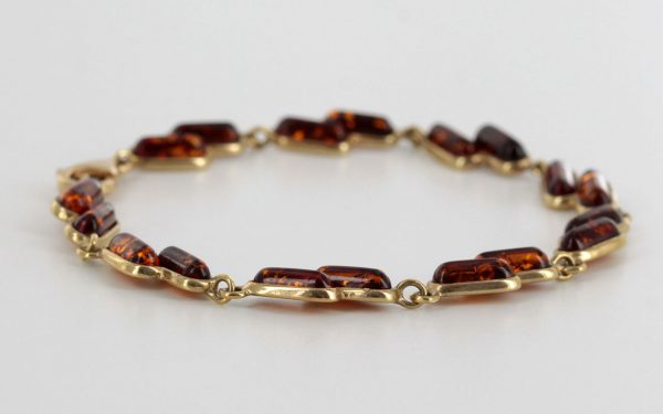 ITALIAN HANDMADE GERMAN BALTIC AMBER BRACELET IN 9CT Solid GOLD GBR057-RRP£500!!!