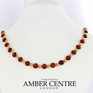 Italian Made "Kiss" German Baltic Amber Necklace in 9ct solid Gold- GN0032 RRP£2450!!!