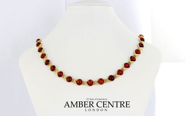 Italian Made "Kiss" German Baltic Amber Necklace in 9ct solid Gold- GN0032 RRP£2450!!!