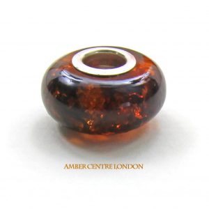 Amber & 925 Silver Charm Fit ALL European/Danish Charm Bracelets – CHA62 RRP£35!!!