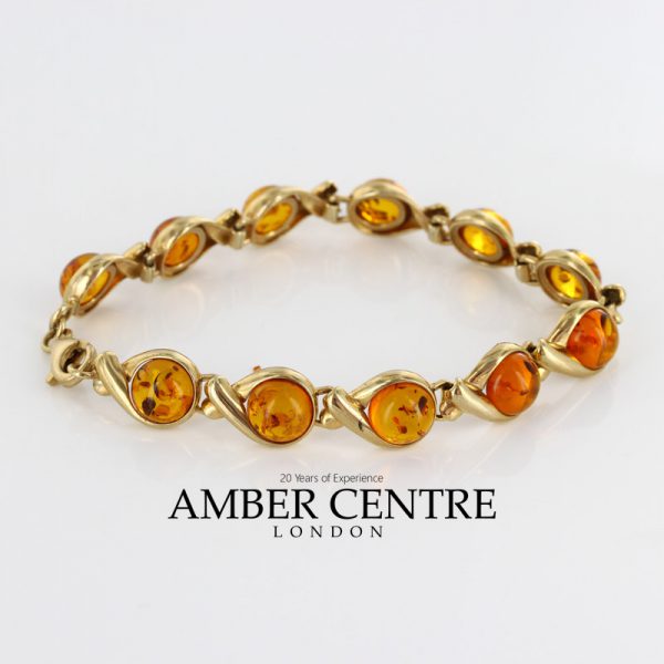 ITALIAN HANDMADE "KISS" GERMAN AMBER BRACELET IN 9CT solid GOLD GBR098 RRP £995!!!