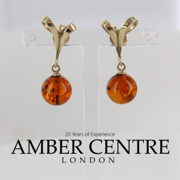 Italian Handmade Ribbon Style German Baltic Amber Drop Earrings in 9ctGold GE0050 RRP£230!!!
