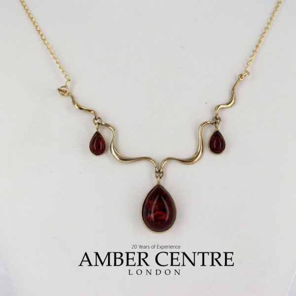 Italian Handmade German Baltic Amber Necklace in 9ct solid Gold- GN0010 RRP£725!!!