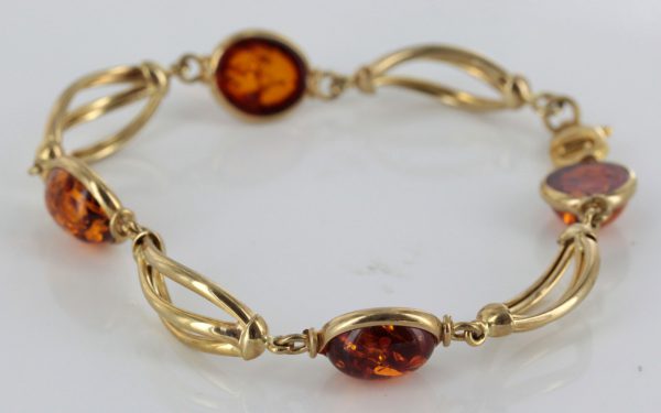 ITALIAN HANDMADE GERMAN BALTIC AMBER BRACELET IN 9CT solid GOLD GBR011-RRP£800!!!