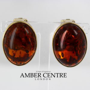 Italian Handmade German Baltic Amber in 9ct Gold Clip on Earrings GCL0002 RRP£595!!!