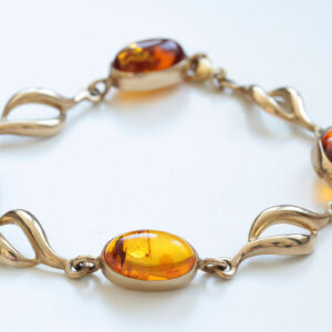 ITALIAN HANDMADE GERMAN BALTIC AMBER BRACELET IN 9CT solid GOLD GBR075-RRP£900!!!