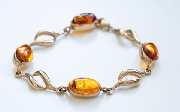 ITALIAN HANDMADE GERMAN BALTIC AMBER BRACELET IN 9CT solid GOLD GBR075-RRP£900!!!