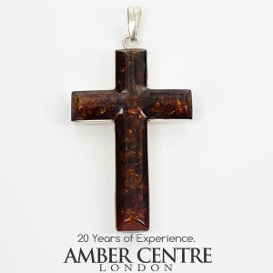 AMBER CROSS PENDANT Handmade Unique IN 925 SILVER PD085 RRP£145!!!