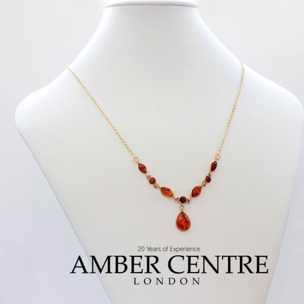 Italian Handmade German Baltic Amber Necklace in 9ct solid Gold- GN0056 RRP£575!!!