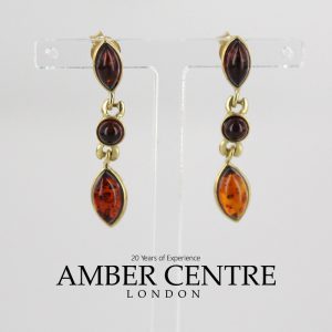 Elegant German Baltic Amber in 9ct Gold Italian Drop Earrings GE0103 RRP£225!!!