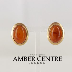 Italian Made Butterscotch German Antique Amber Studs In 9ct solid Gold GS0029Y RRP £600!!!