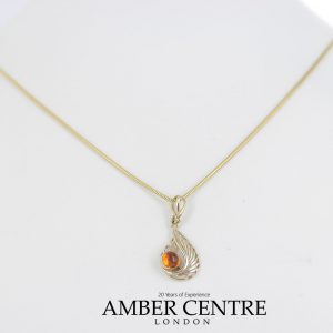 Italian Handmade Elegant German Baltic Amber Pendant in 9ct Gold -GP0099 RRP£175!!!