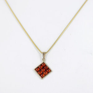 Italian Made Modern Elegant German Baltic Amber Pendant in 9ct Gold - GP0101 RRP£175!!!