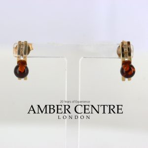 Italian Made Unique German Baltic Amber Studs In 9ct Gold GS0084/A RRP£175!!!