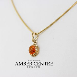 Italian Made Vintage Setting Baltic Amber Pendant in 9ct solid Gold-GP0106 RRP£125!!!