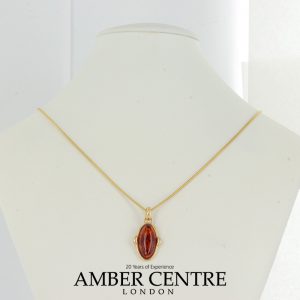 Italian Handcrafted 14ct solid Gold Pendant with German Baltic Amber GP0870 RRP£325!!!