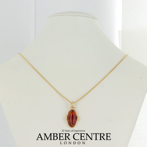 Italian Handcrafted 14ct solid Gold Pendant with German Baltic Amber GP0870 RRP£325!!!