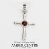 AMBER CROSS PENDANT BALTIC UNIQUE HANDMADE in 925 SILVER-PD116 RRP£25!!