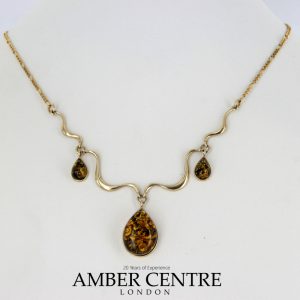 Italian Made Green German Baltic Amber Necklace in 9ct solid Italian Gold- GN0010G RRP£695!!!