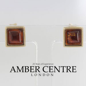 Italian Made German Baltic Amber Stud Earrings in 9ct Gold GS0020 RRP£125!!!