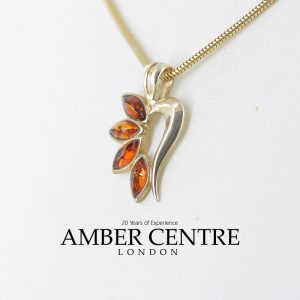 Italian Handmade Elegant German Baltic Amber Pendant in 9ct Gold - GP0128 RRP£125!!!