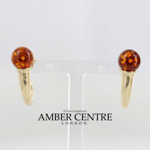 Italian Made Unique German Amber Studs In 9ct Solid Gold GS0036 RRP£295!!!