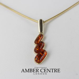 Italian Handmade German Baltic Amber Pendant In 9ct solid Gold -GP0135 RRP£175!!!