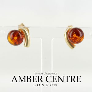 Italian Made German Unique Baltic Amber Studs In 9ct SOLID Gold GS0039 RRP£175!!!