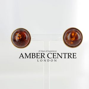 Italian Handmade Unique German Baltic Amber Studs In 9ct Solid Gold GS0061 RRP £425!!