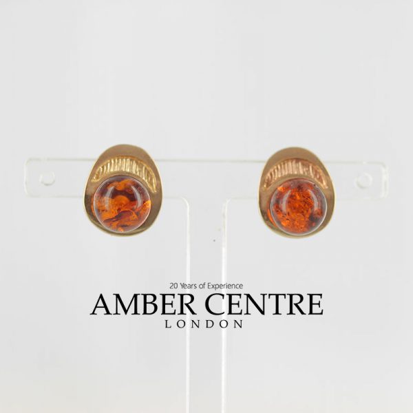 Italian Made Unique German Baltic Amber Stud Earrings In 9ct Solid Gold GS0053 RRP£175!!!