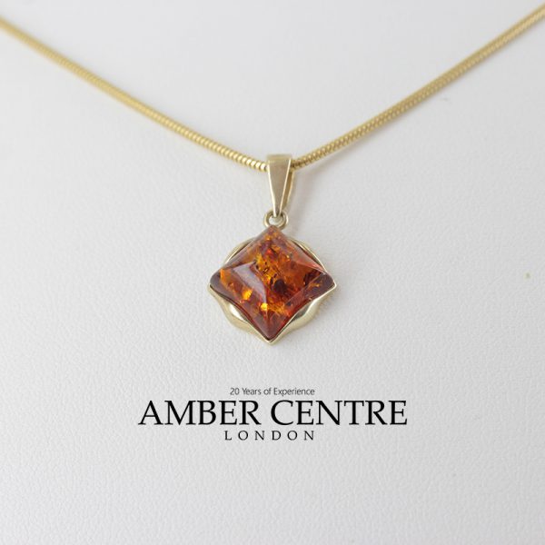 Italian Made Elegant German Baltic Amber Pendant in 9ct solid Gold GP0058 RRP£145!!!