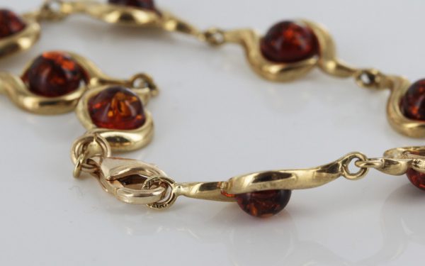 ITALIAN HANDMADE GERMAN BALTIC AMBER BRACELET IN 9CT solid GOLD GBR003-RRP£800!!!