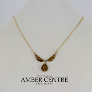 Italian Made German Green Baltic Amber Necklace in 9ct solid Gold- GN0018G RRP£395!!!