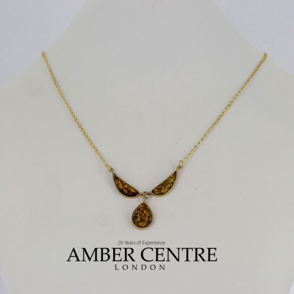 Italian Made German Green Baltic Amber Necklace in 9ct solid Gold- GN0018G RRP£395!!!