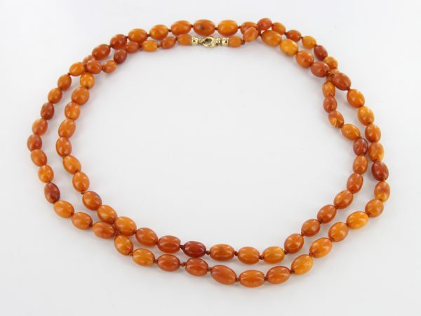 Antique German Baltic Amber Unique Butterscotch Beaded Necklace A0121 RRP£5950!!