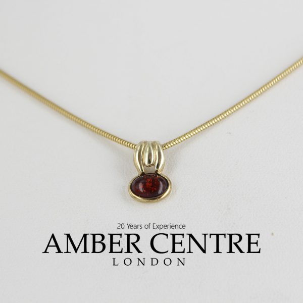 Italian Handmade Unique Elegant German Baltic Amber Pendant in 9ct solid Gold -GP0164 RRP£125!!!