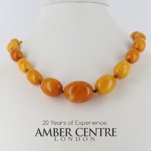 Antique German Baltic Amber Unique Butterscotch Beaded Necklace A0130 RRP£2950!!