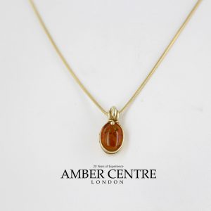 Italian Handmade Elegant Unique German Baltic Amber Pendant in 9ct solid Gold -GP0166 RRP£195!!!