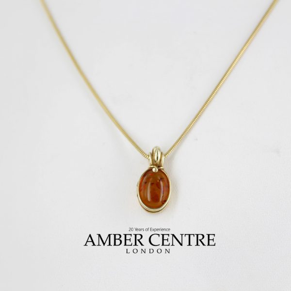 Italian Handmade Elegant Unique German Baltic Amber Pendant in 9ct solid Gold -GP0166 RRP£195!!!