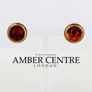 Italian Made Unique German Baltic Amber Studs in 9ct Gold GS0030 RRP£225!!!!