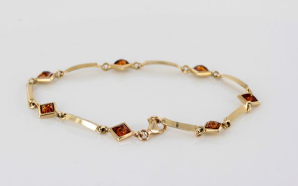 ITALIAN HANDMADE GERMAN BALTIC AMBER BRACELET IN 9CT solid GOLD GBR012-RRP£495!!!