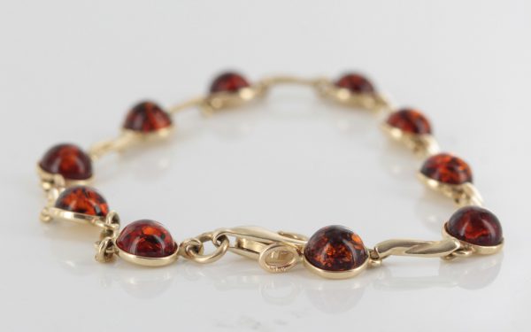 ITALIAN HANDMADE GERMAN BALTIC AMBER BRACELET IN 9CT solid GOLD GBR042-RRP£550!!!