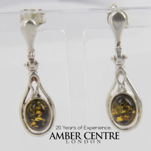 Italian Style German Handmade Baltic Amber 925 Silver Earrings E0072 RRP£40!!!