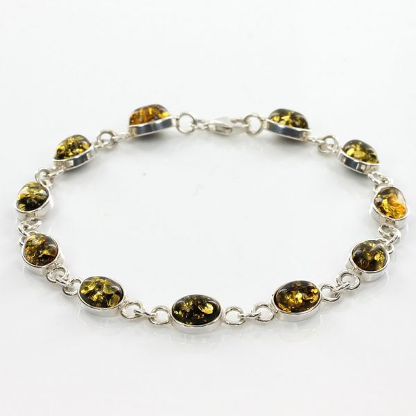 ITALIAN STYLE GERMAN BALTIC AMBER CLASSIC BRACELET 925 STERLING SILVER BR051G RRP£99!!!