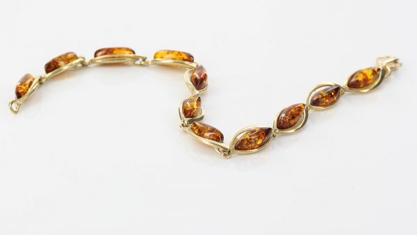 ITALIAN HANDMADE GERMAN BALTIC AMBER BRACELET IN 9CT solid GOLD GBR084-RRP£650!!!