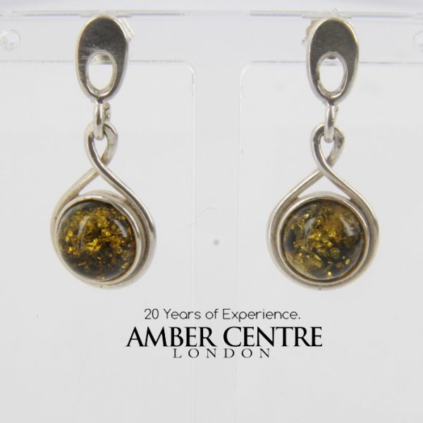 Italian Made Elegant German Baltic Amber 925 Silver Earrings E0100 RRP£30!!!